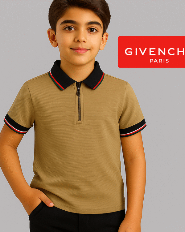 Givenchy Kids Half-Zip Polo Shirt – Premium Piqué Cotton