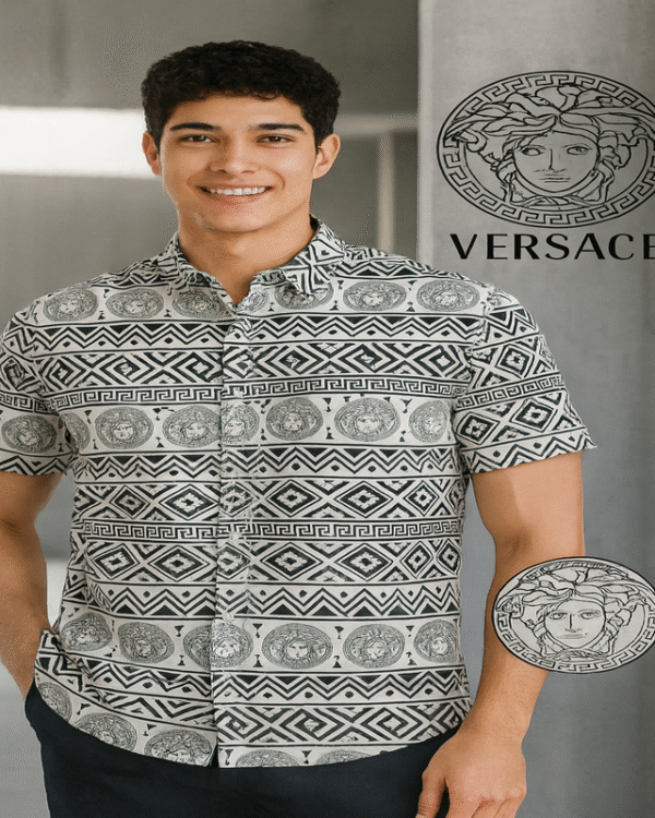 Versace Medusa Geometric Print Shirt – Luxe Summer Edition